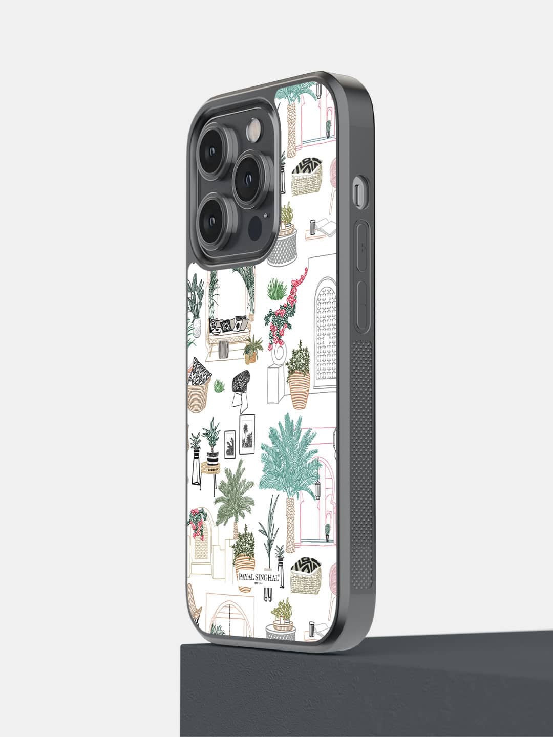 

macmerise Payal Singhal Cafe Morrocco Printed iPhone 14 Pro Phone Bumper Case Cover, White