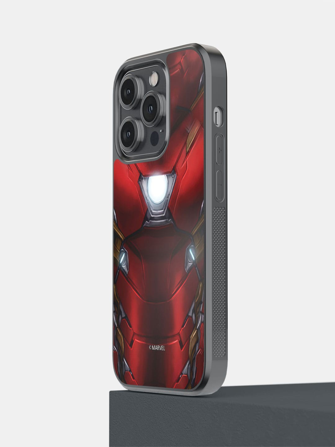 

macmerise Suit up Iron Man Printed iPhone 14 Pro Matte Finish Phone Bumper Case Cover, Red
