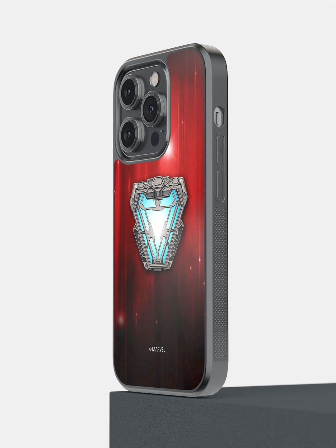 

macmerise Printed Iron Man Infinity Arc Reactor iPhone 14 Pro Phone Bumper Case Cover, Red