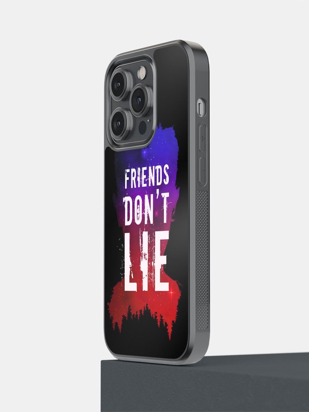 

macmerise Friends Dont Lie Printed iPhone 14 Pro Phone Bumper Case Cover, Black