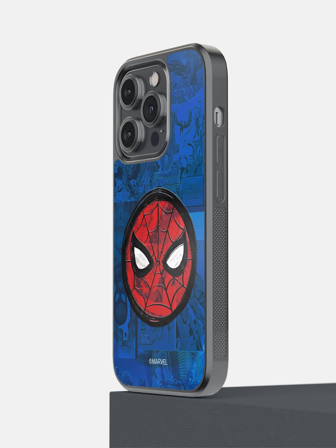 

macmerise Spider-Man Printed iPhone 14 Pro Phone Bumper Case Cover, Blue