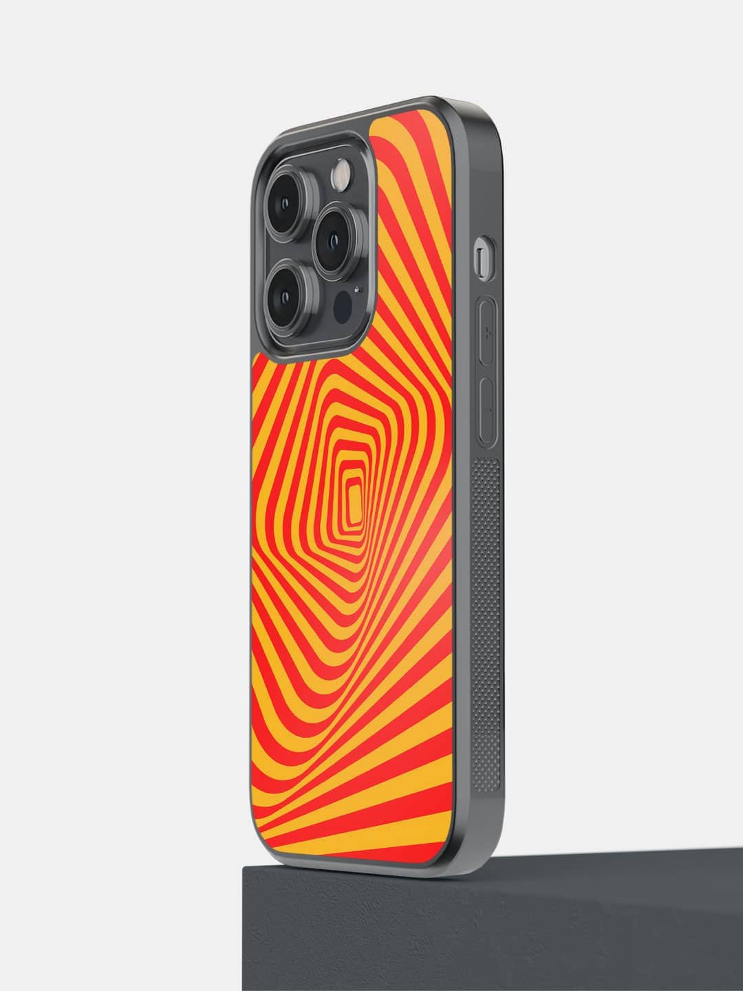 

macmerise Geometric Printed iPhone 14 Pro Phone Bumper Case Cover, Orange