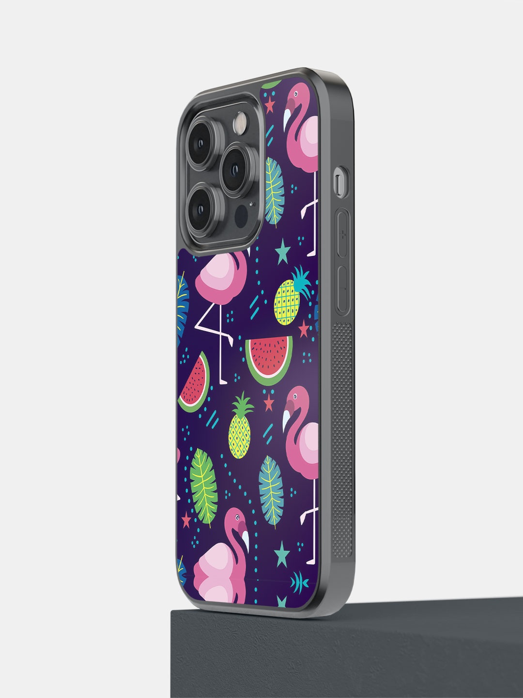 

macmerise Flamingo IPhone 14 Pro Bumper Case Cover, Black