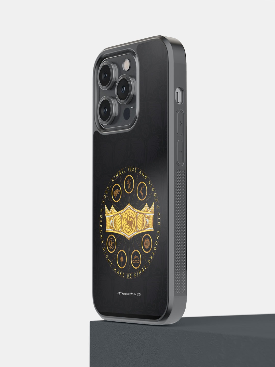 

macmerise Seven Kingdoms Crown Printed iPhone 14 Pro Bumper Case Cover, Black