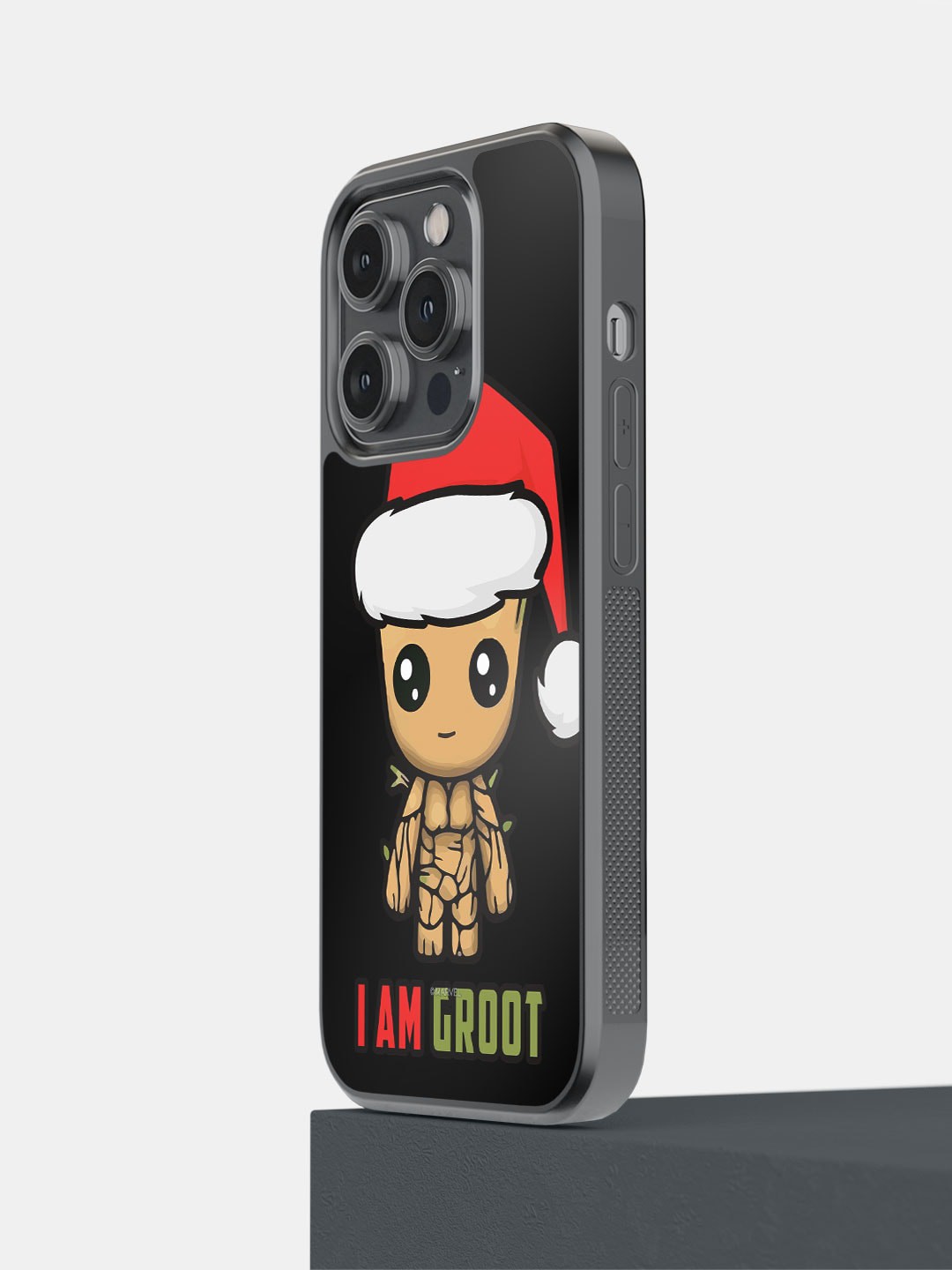 

macmerise Printed Groot Santa iPhone 14 Pro Phone Bumper Case Cover, Black
