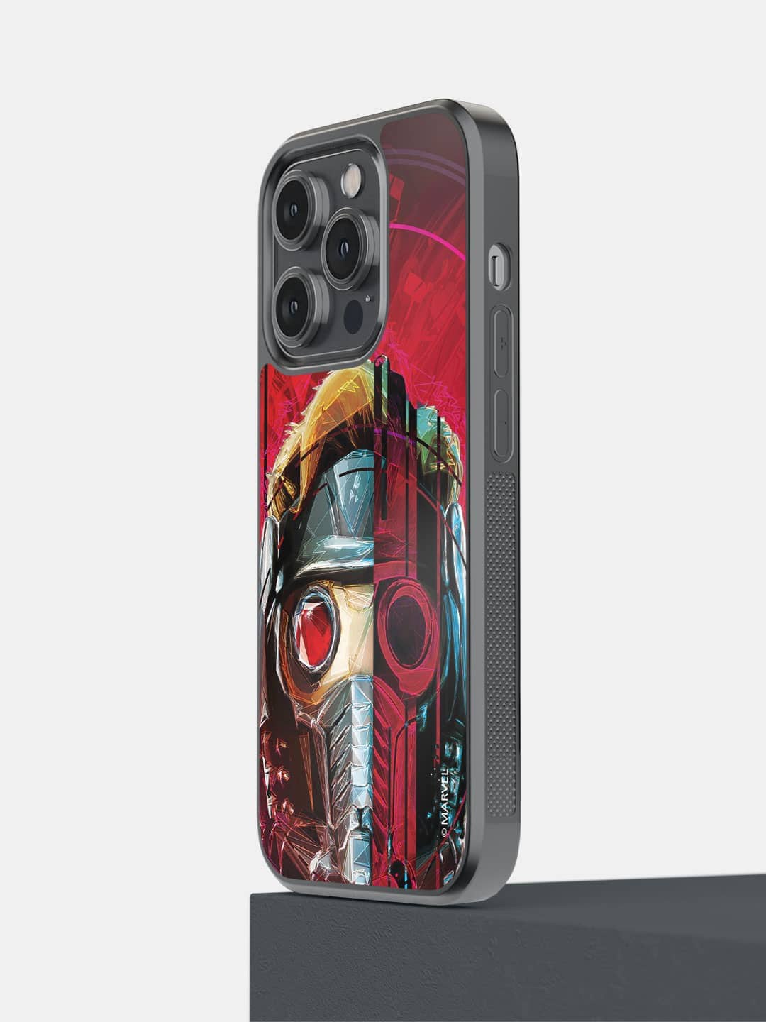 

macmerise Grunge Suit Star Lord Printed iPhone 14 Pro Bumper Case Cover, Red