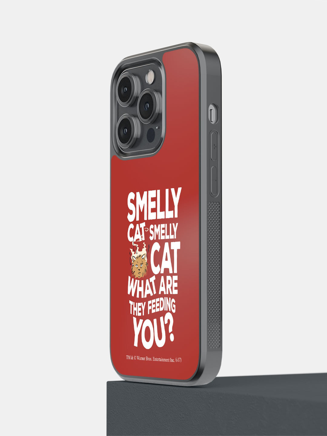 

macmerise Smelly Cat Printed iPhone 14 Pro Bumper Case, Red