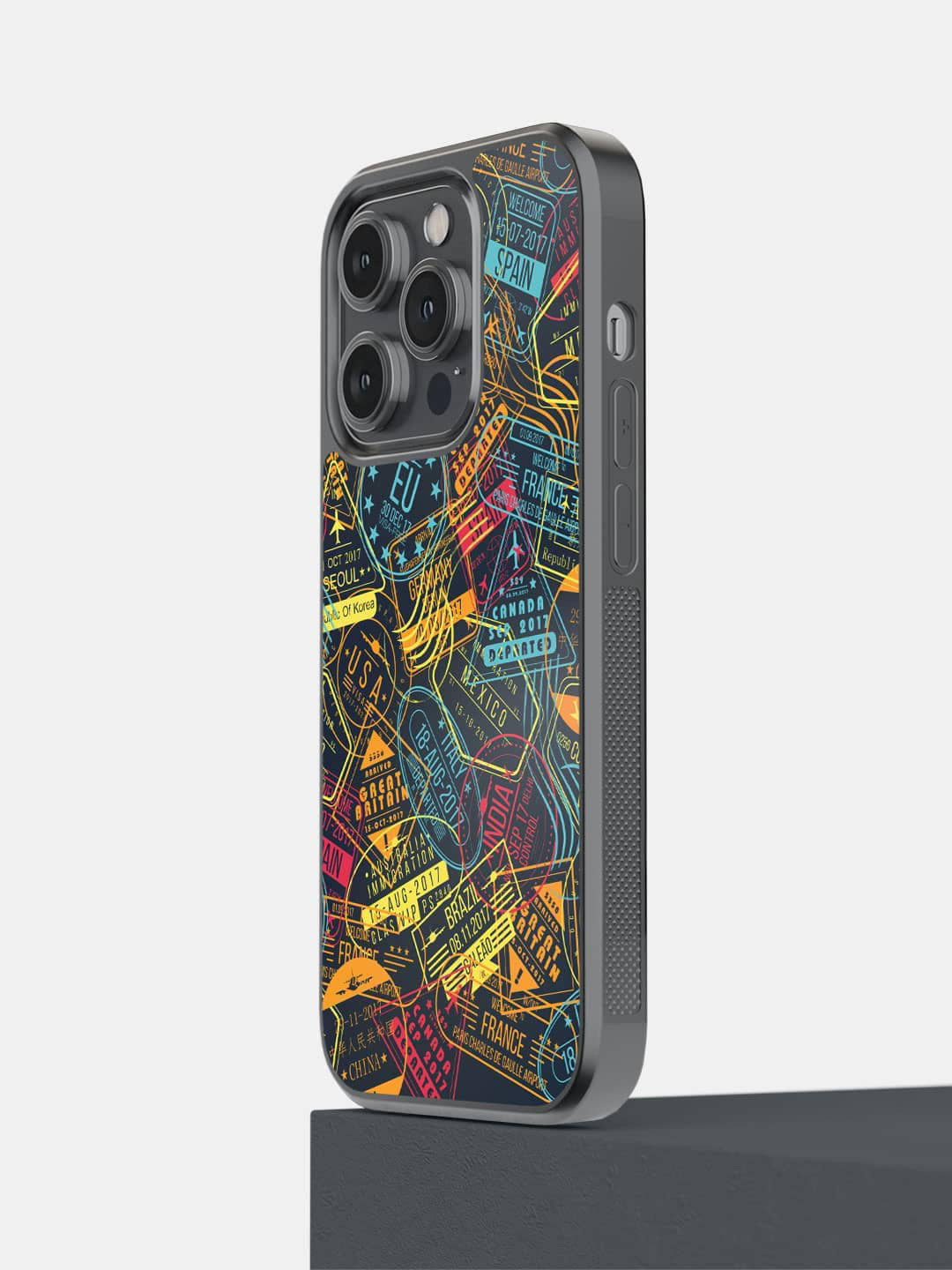 

macmerise Geometric Printed iPhone 14 Pro Phone Bumper Case, Orange