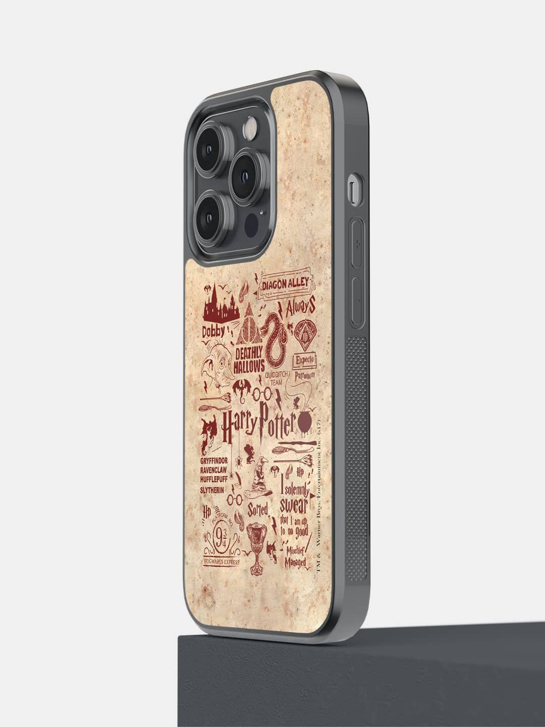 

macmerise Harry Potter Infographic Red IPhone 14 Pro Bumper Case Cover, Brown