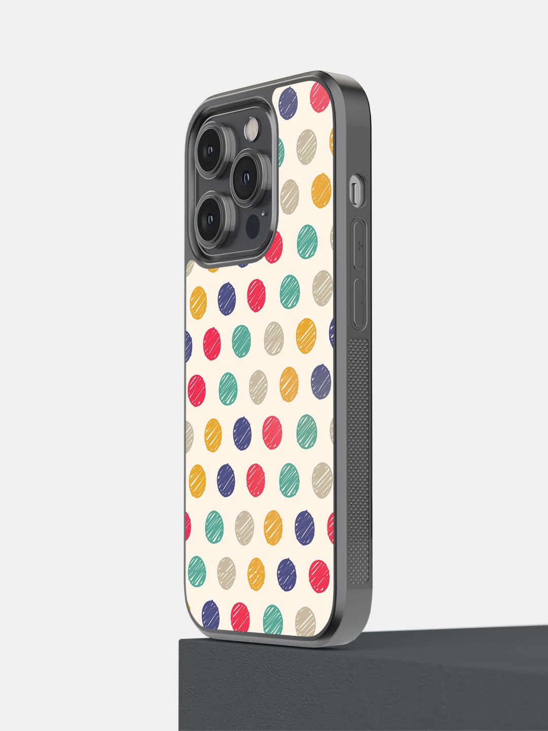 

macmerise Polka Dot Scribbles iPhone 14 Pro Bumper Case Cover, Cream