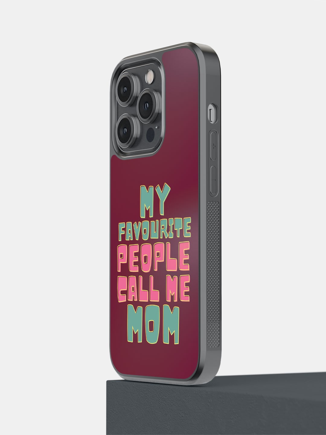 

macmerise Typography Printed iPhone 14 Pro Bumper Phone Back Case, Pink