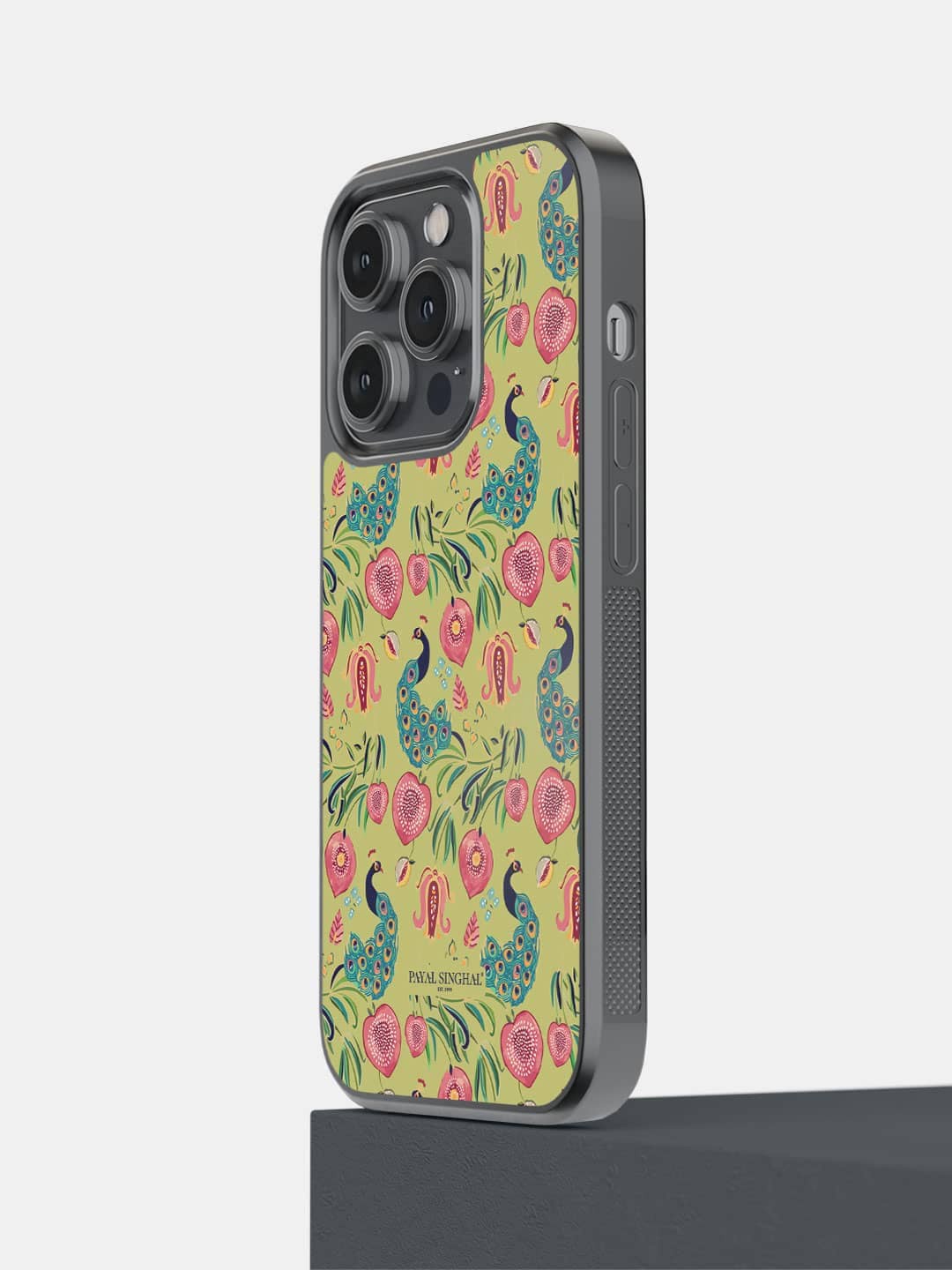 

macmerise Floral Printed iPhone 14 Pro Bumper Case, Yellow