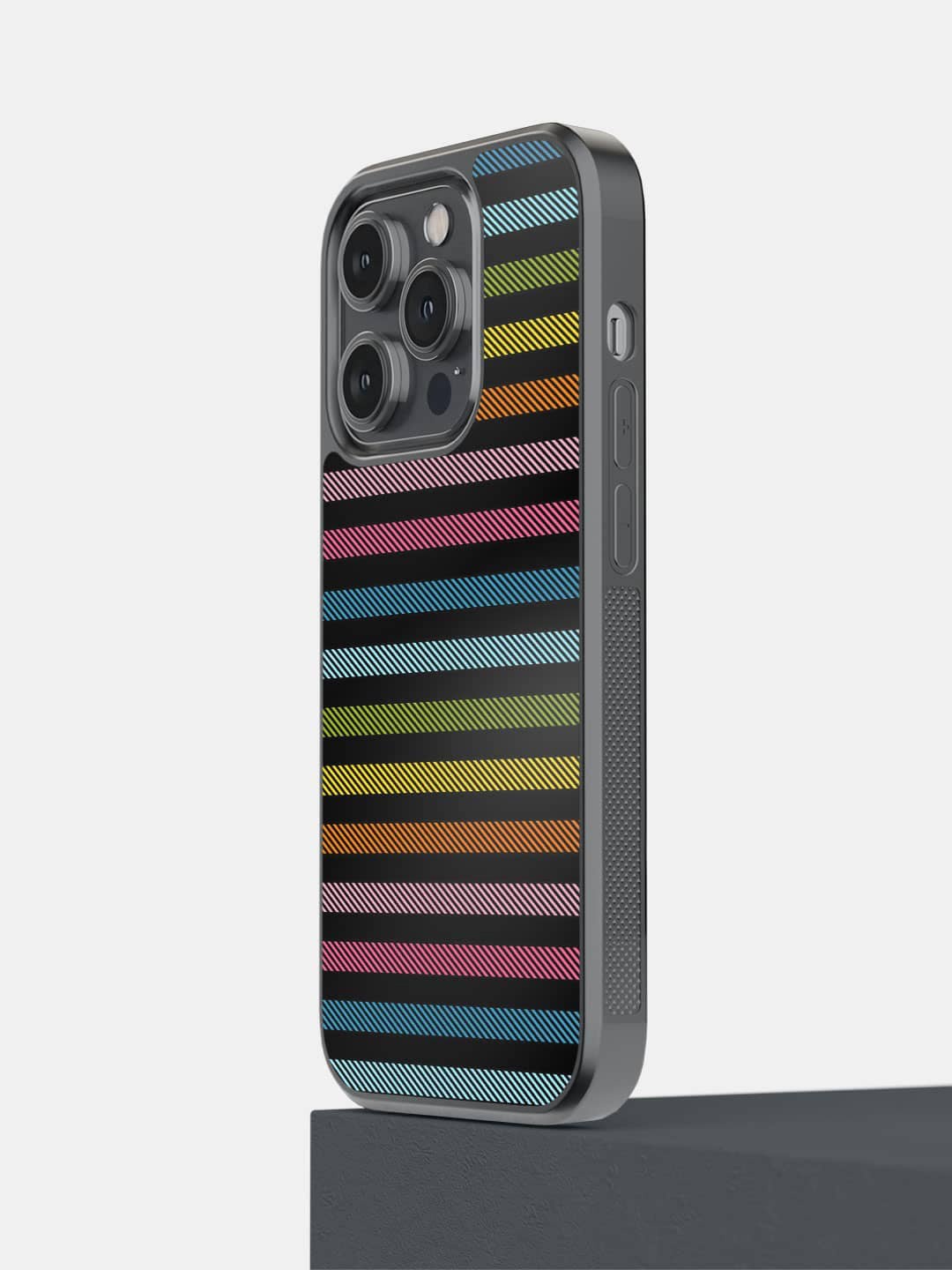 

Macmerise Stripes All the Way Printed iPhone 14 Plus Bumper Phone Back Case, Black