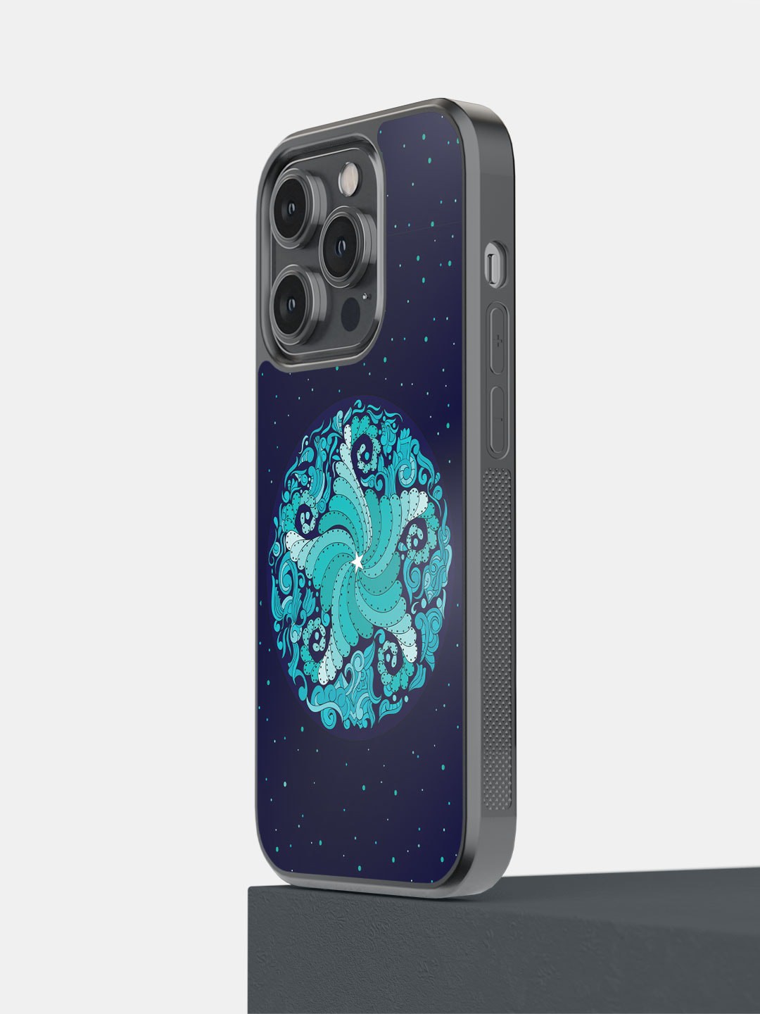 

macmerise Starfish Mandala Printed iPhone 14 Pro Phone Bumper Case Cover, Blue