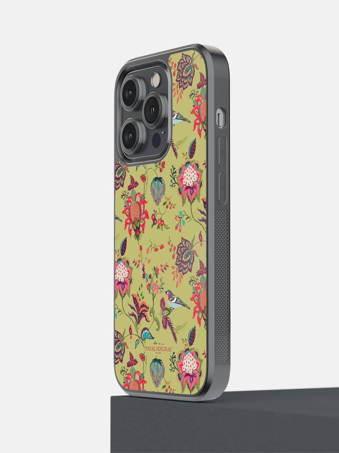 

macmerise Floral Printed iPhone 14 Pro Phone Bumper Case, Green