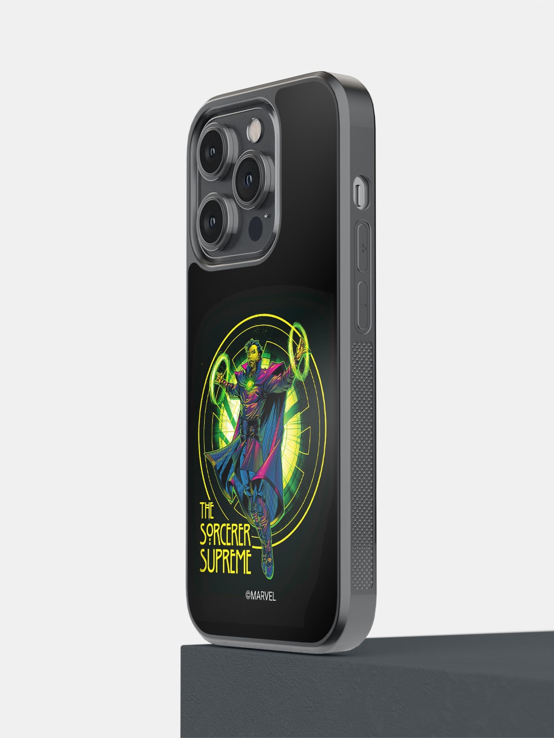 

macmerise Neon Sorcerer Supreme Printed iPhone 14 Pro Bumper Case Cover, Black
