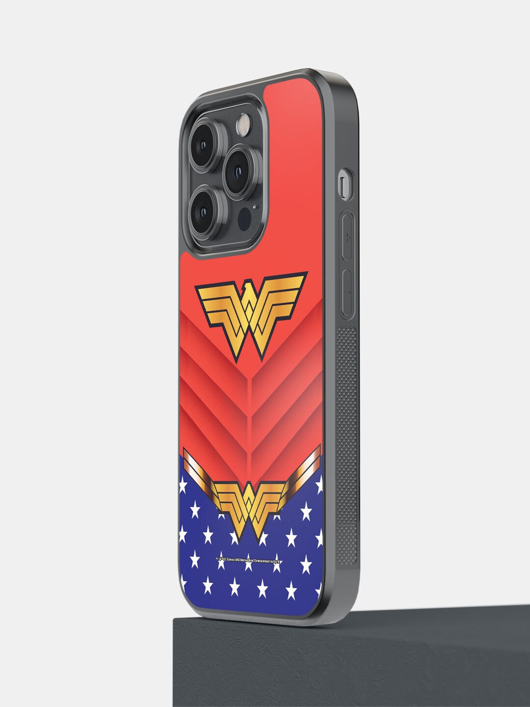 

macmerise Superhero Printed iPhone 14 Pro Bumper Case, Red