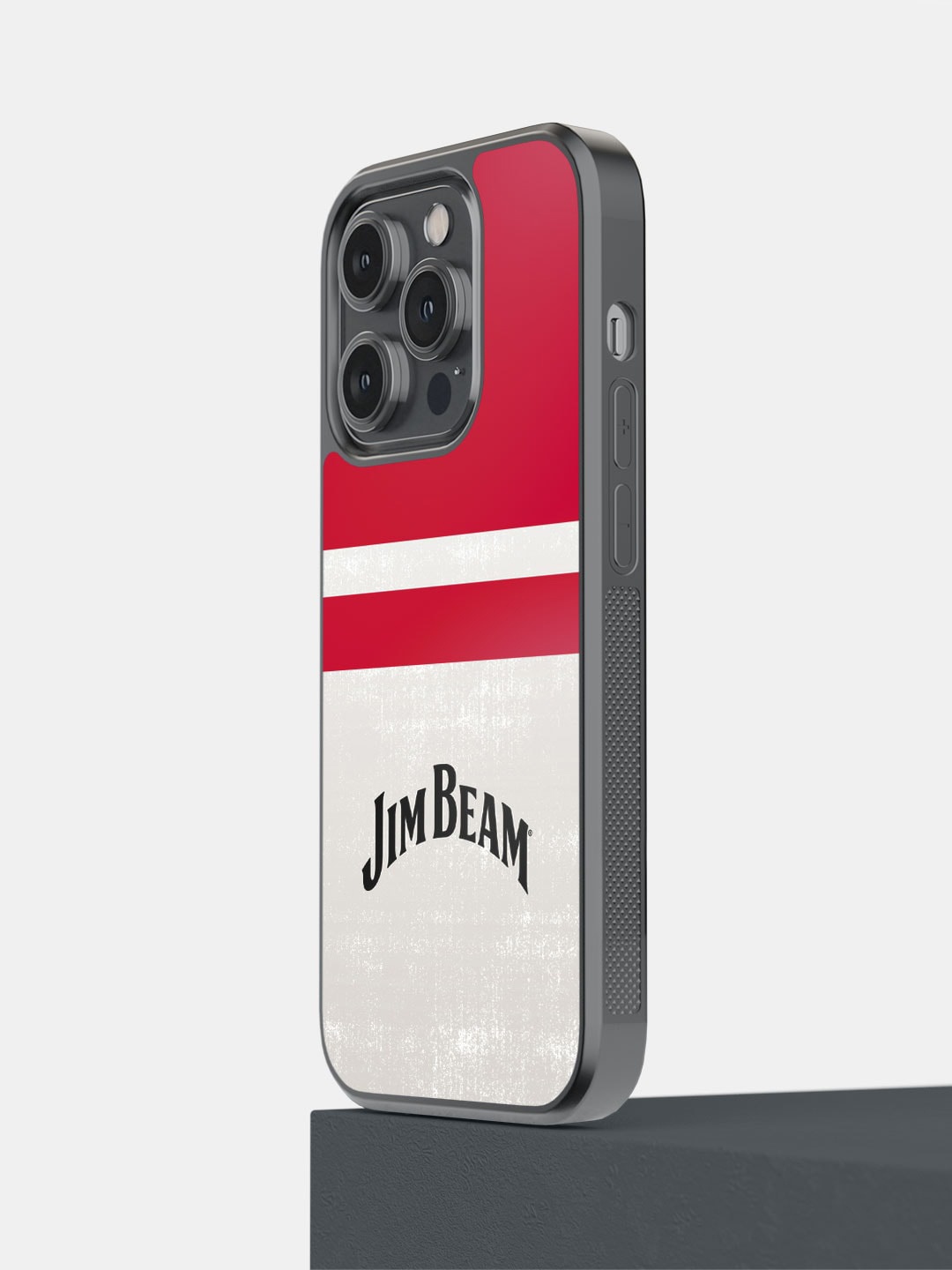 

macmerise Jim Beam Stripes iPhone 14 Pro Bumper Case Cover, Red