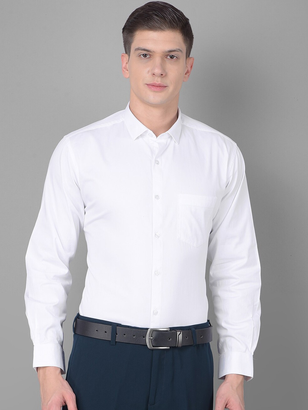 

Canary London Smart Slim Fit Opaque Satin Formal Shirt, White