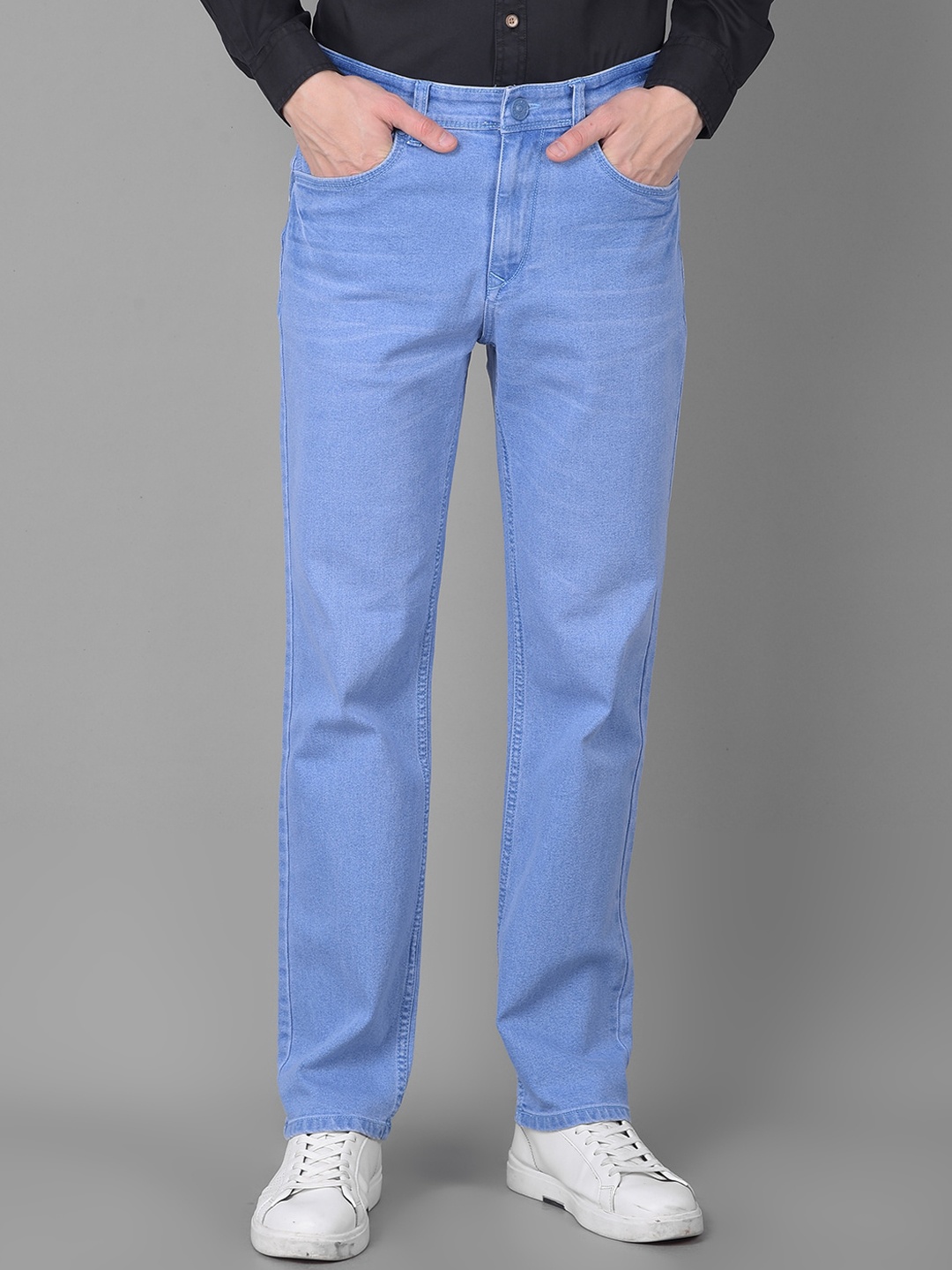 

Canary London Men Smart Straight Fit Stretchable Jeans, Blue