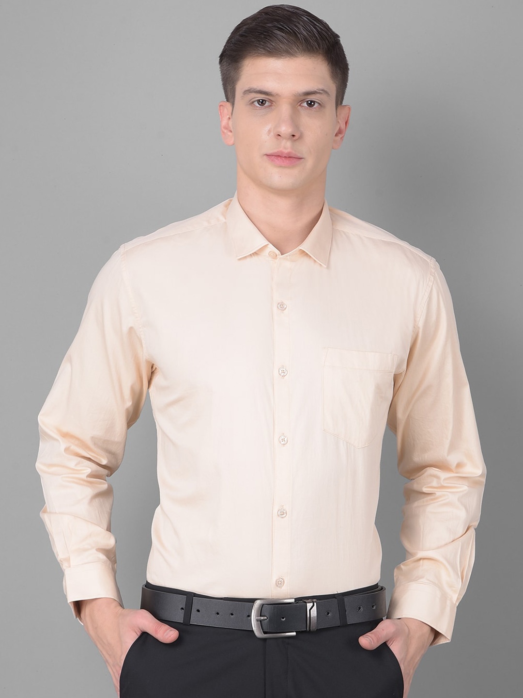 

Canary London Satin Smart Opaque Formal Shirt, Peach