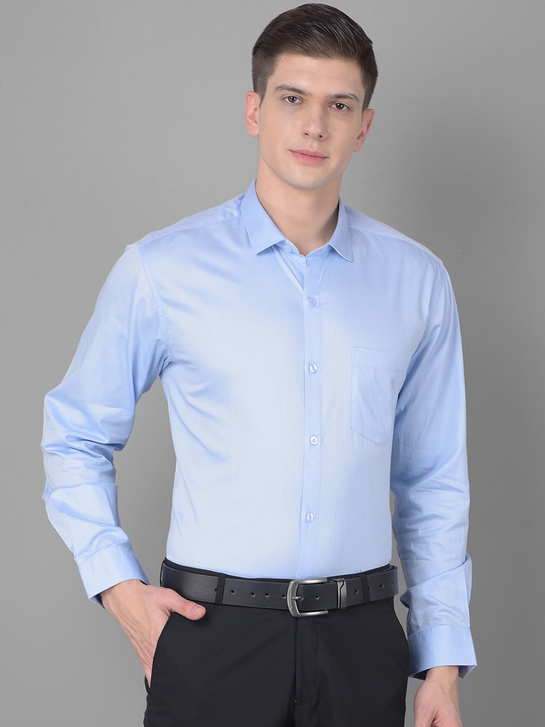 

Canary London Smart Slim Fit Opaque Satin Formal Shirt, Blue