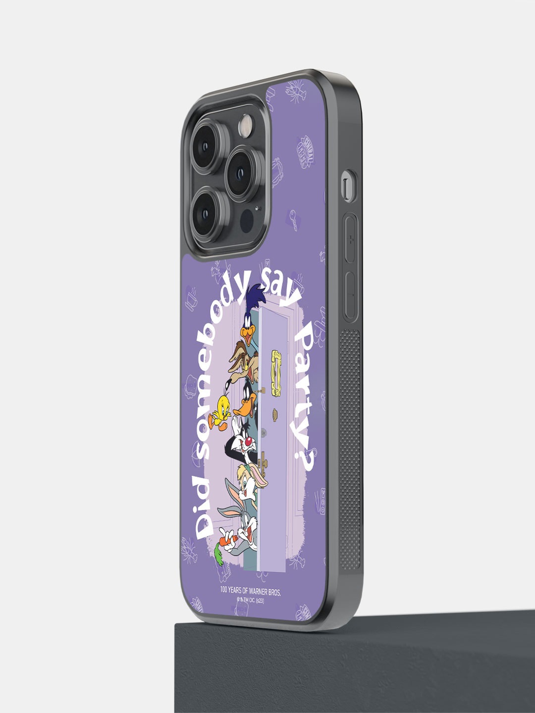 

macmerise Looney Tunes Printed iPhone 14 Pro Bumper Case Cover, Purple