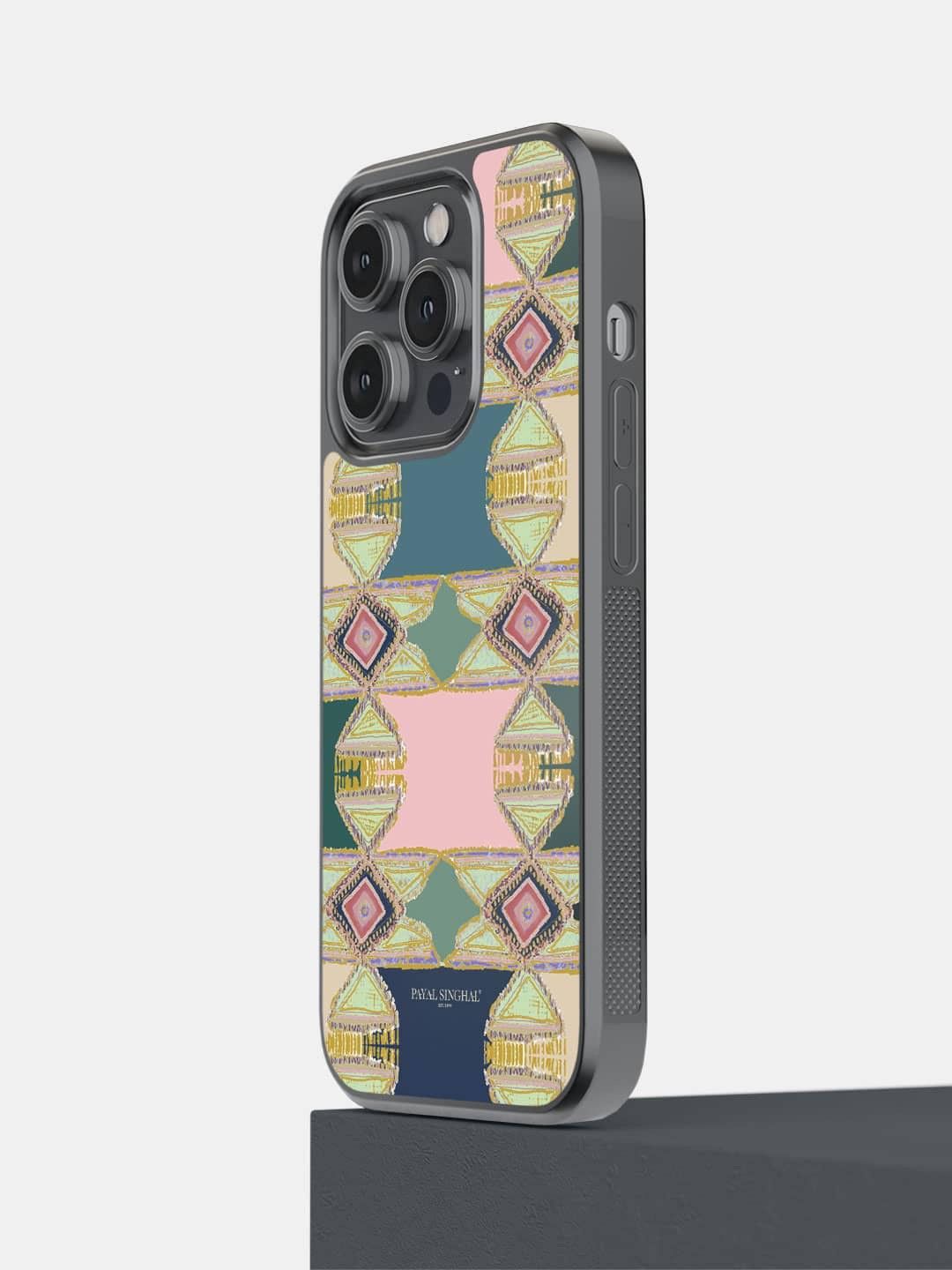 

macmerise Geometric Printed IPhone 14 Pro Bumper Case, Green