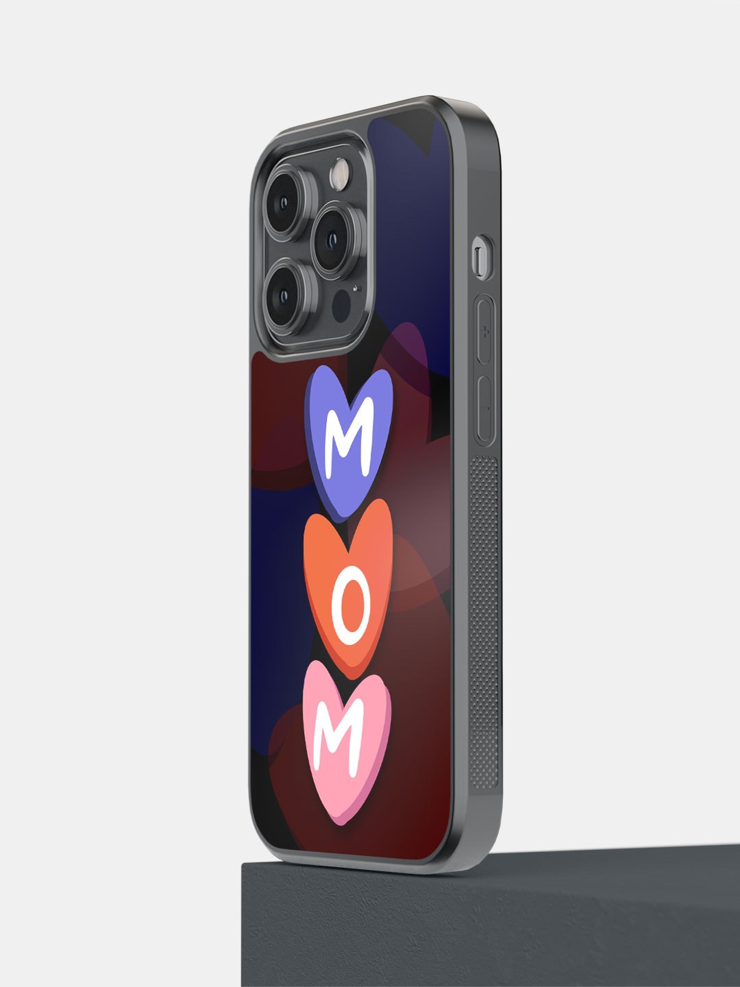 

macmerise Heart Mom Printed iPhone 14 Pro Bumper Case Cover, Navy blue