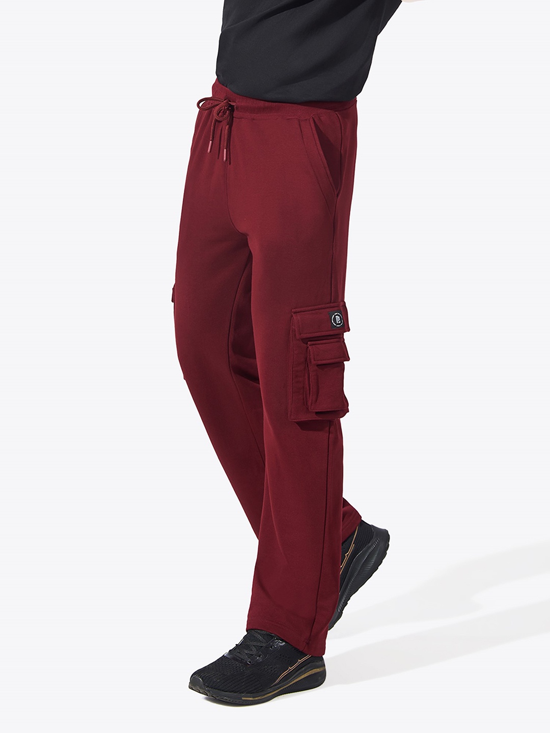 

Maniac Baggy Fit Pure Cotton Cargo Pants, Burgundy