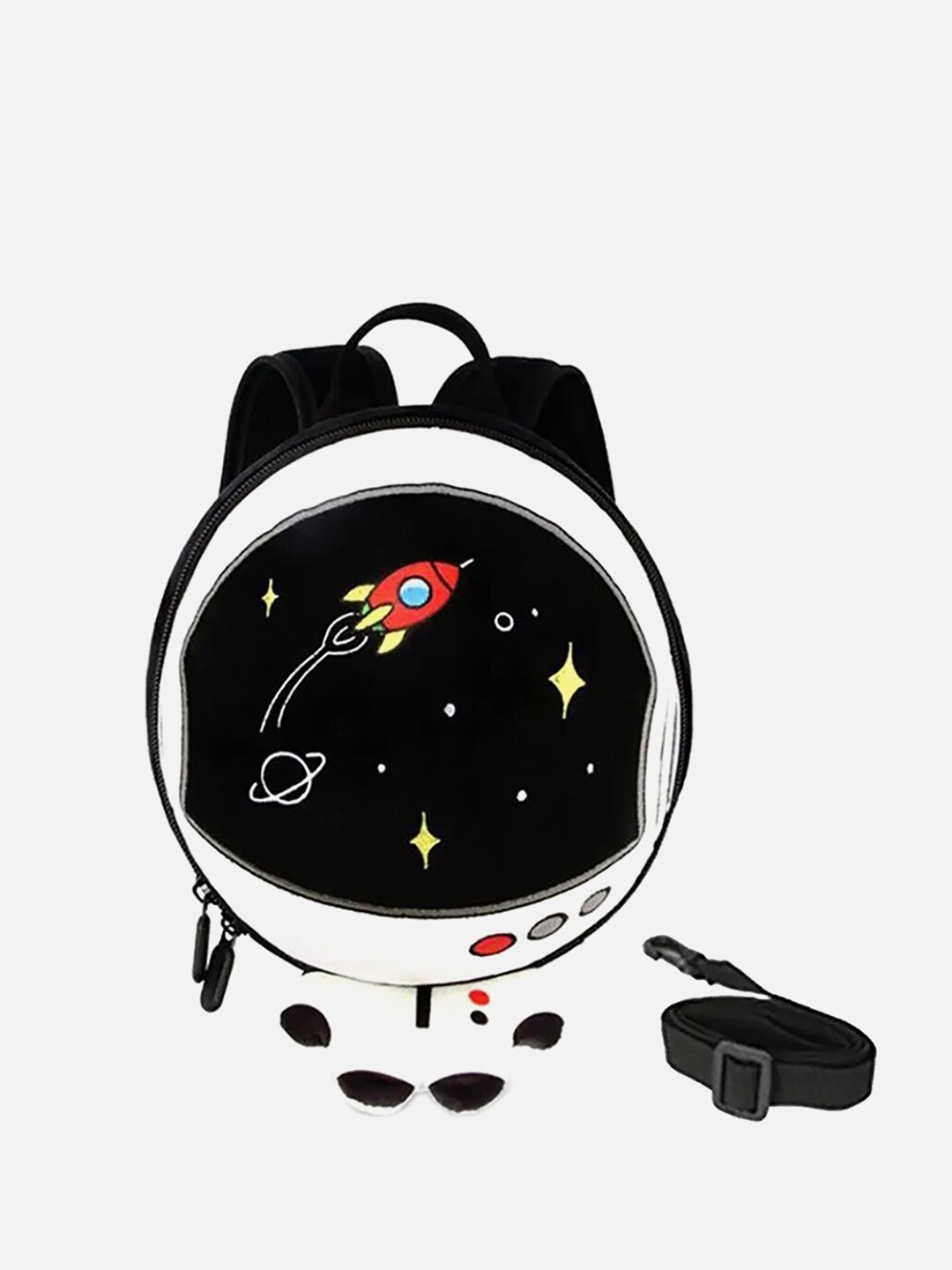 

Little Surprise Box LLP Kids Astroface Graphic Backpack, White