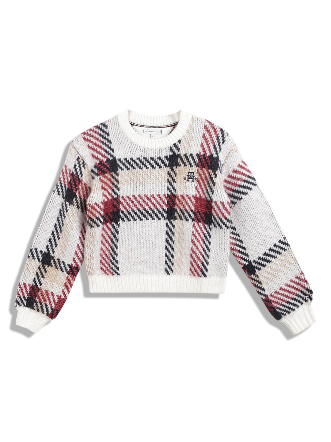 

Tommy Hilfiger Girls Checked Pullover Sweater, Beige