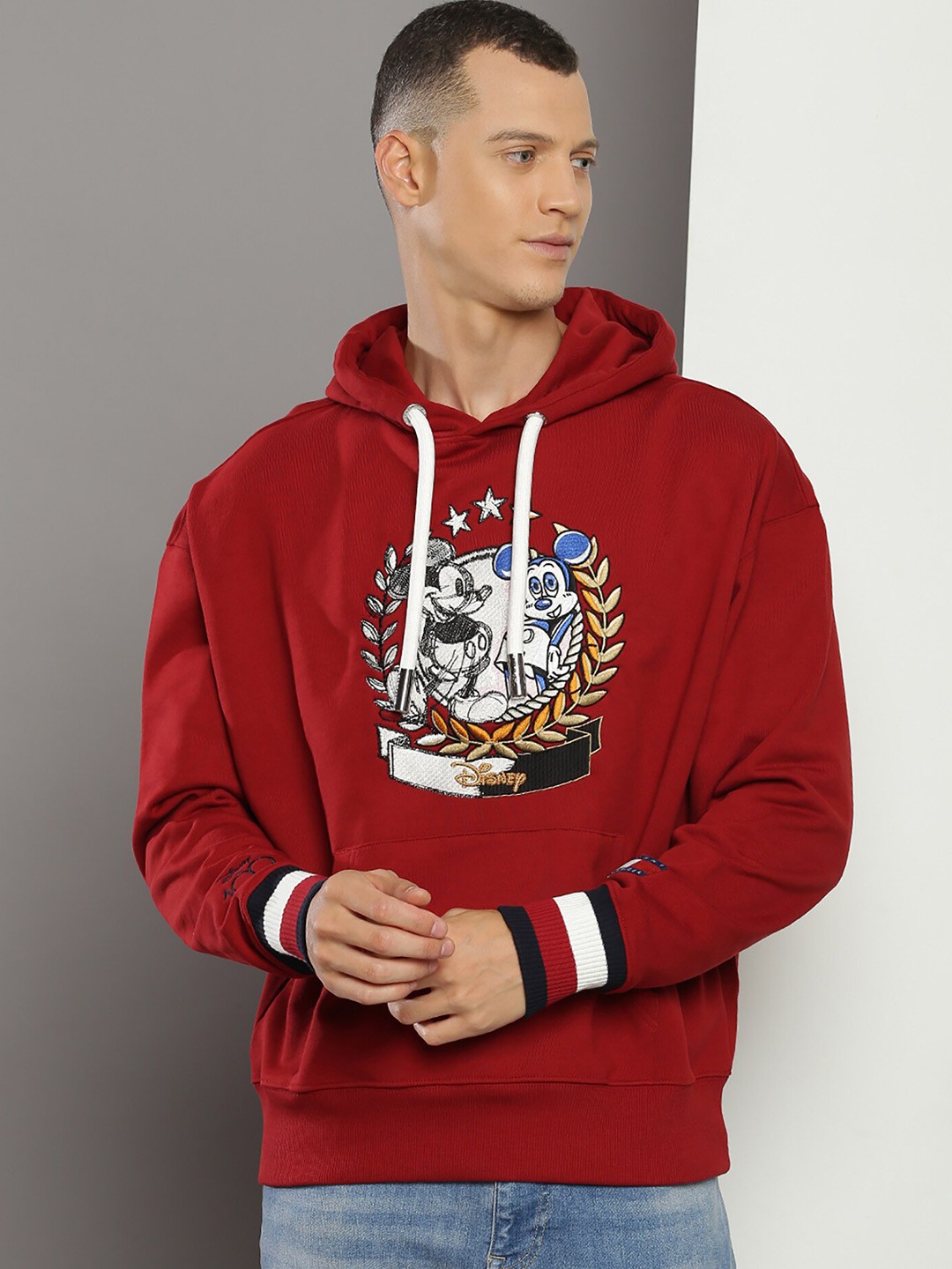 

Tommy Hilfiger Mickey & Minnie Printed Hooded Cotton Sweatshirt, Red