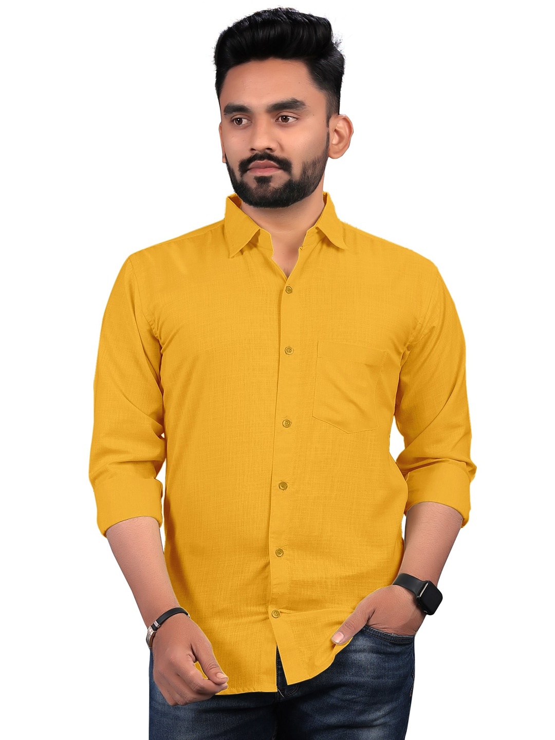 

Bought First Premium Organic Cotton Casual Shirt, Mustard