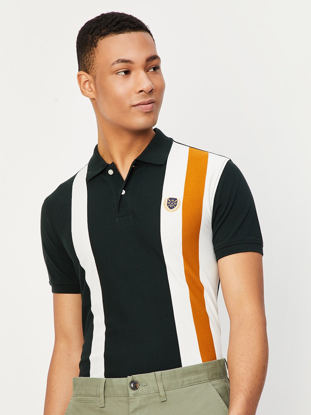 

max Striped Cotton T-shirt, Green