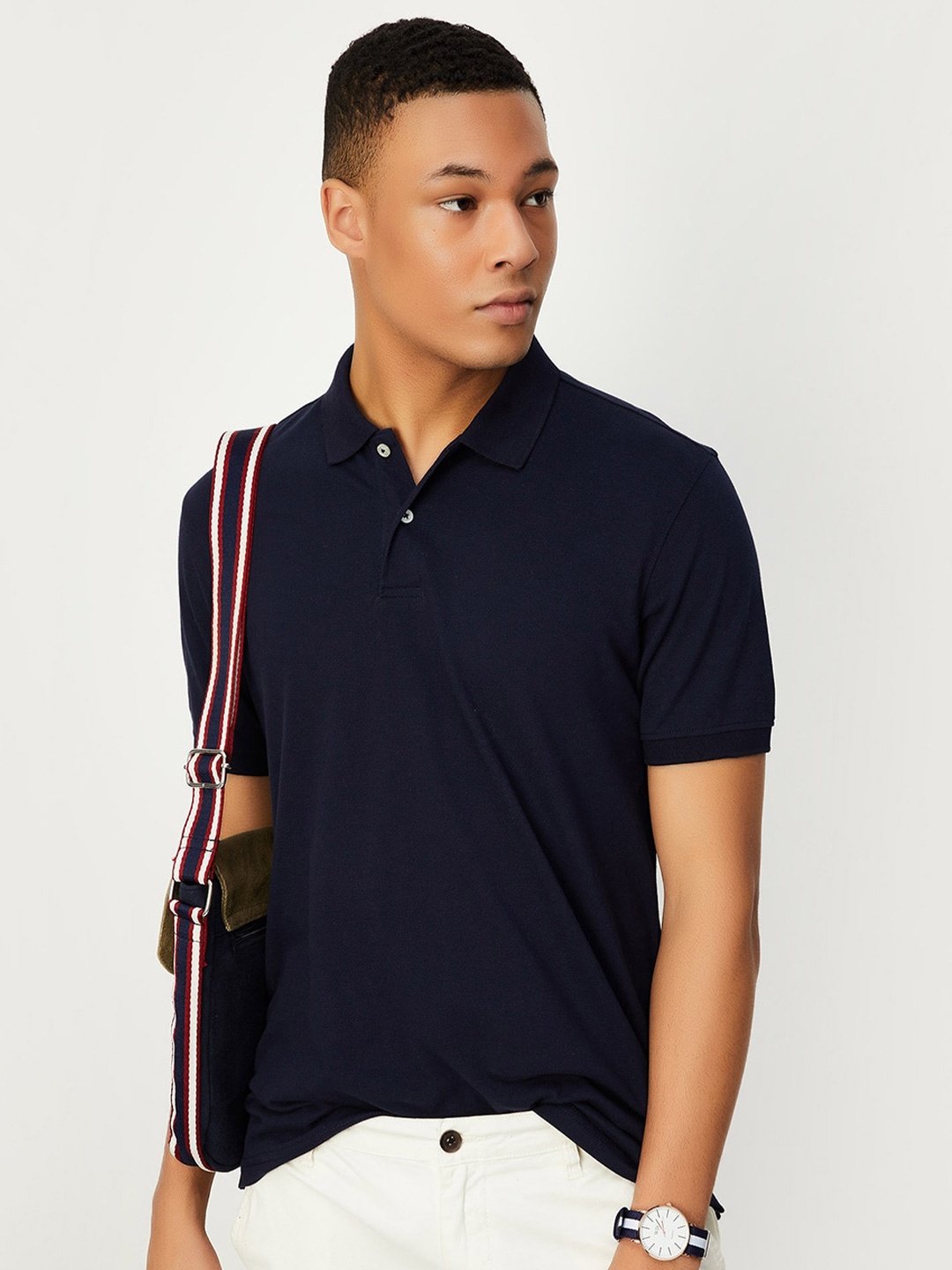 

max Polo Collar Short Sleeves T-shirt, Navy blue
