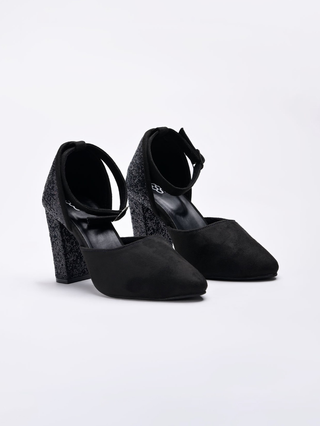 

Street Style Store Embellished Pointed Toe Block Heel Pumps, Black
