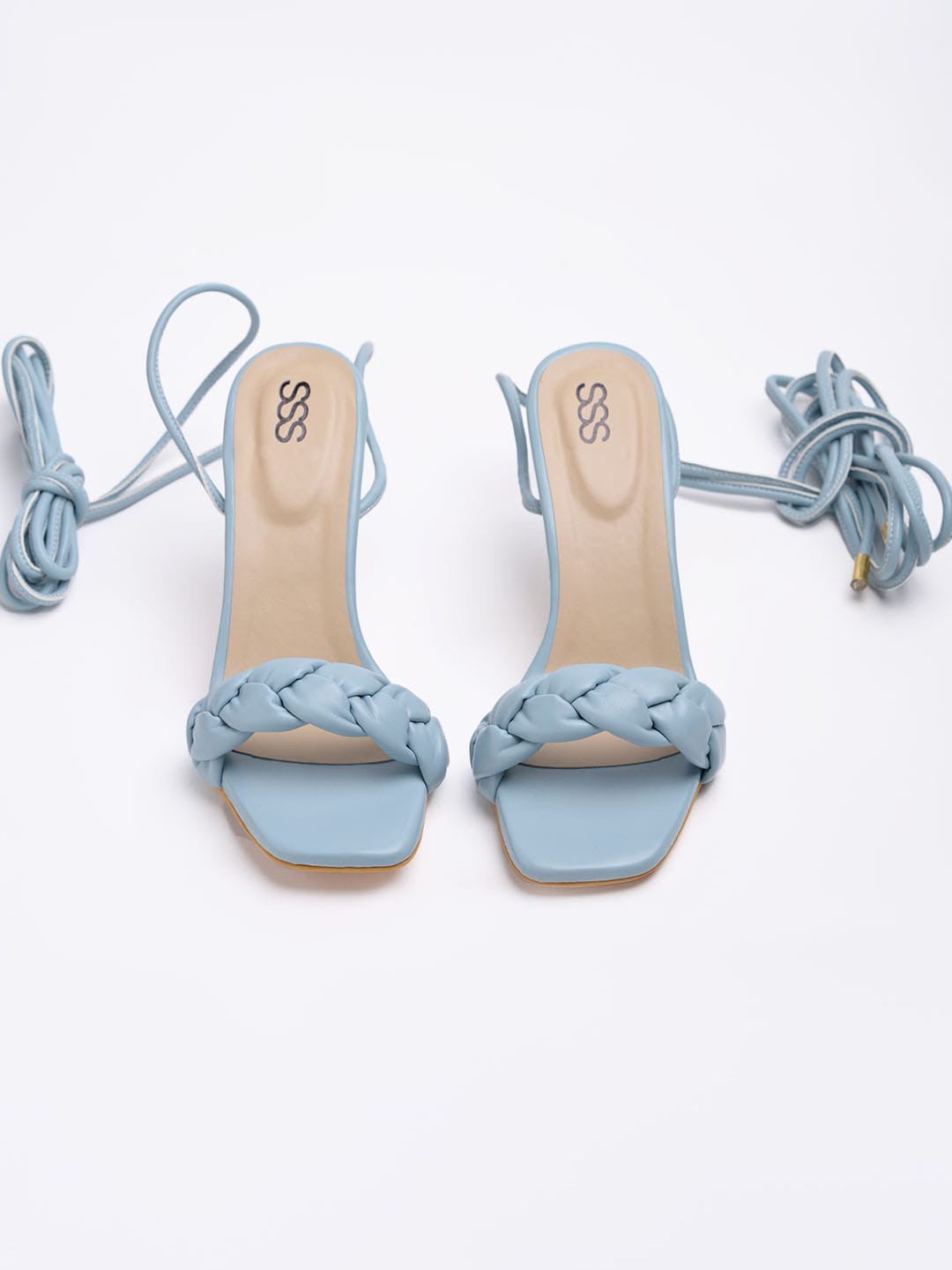 

Street Style Store Textured Slim Heel Gladiators, Blue