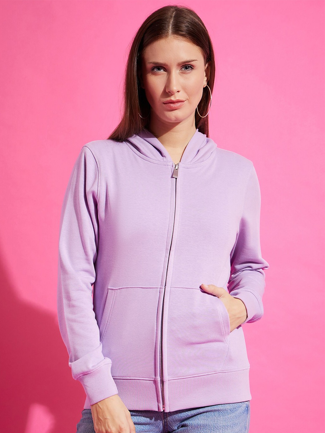

98 Degree North Hooded Fleece Front-Open Sweatshirt, Purple