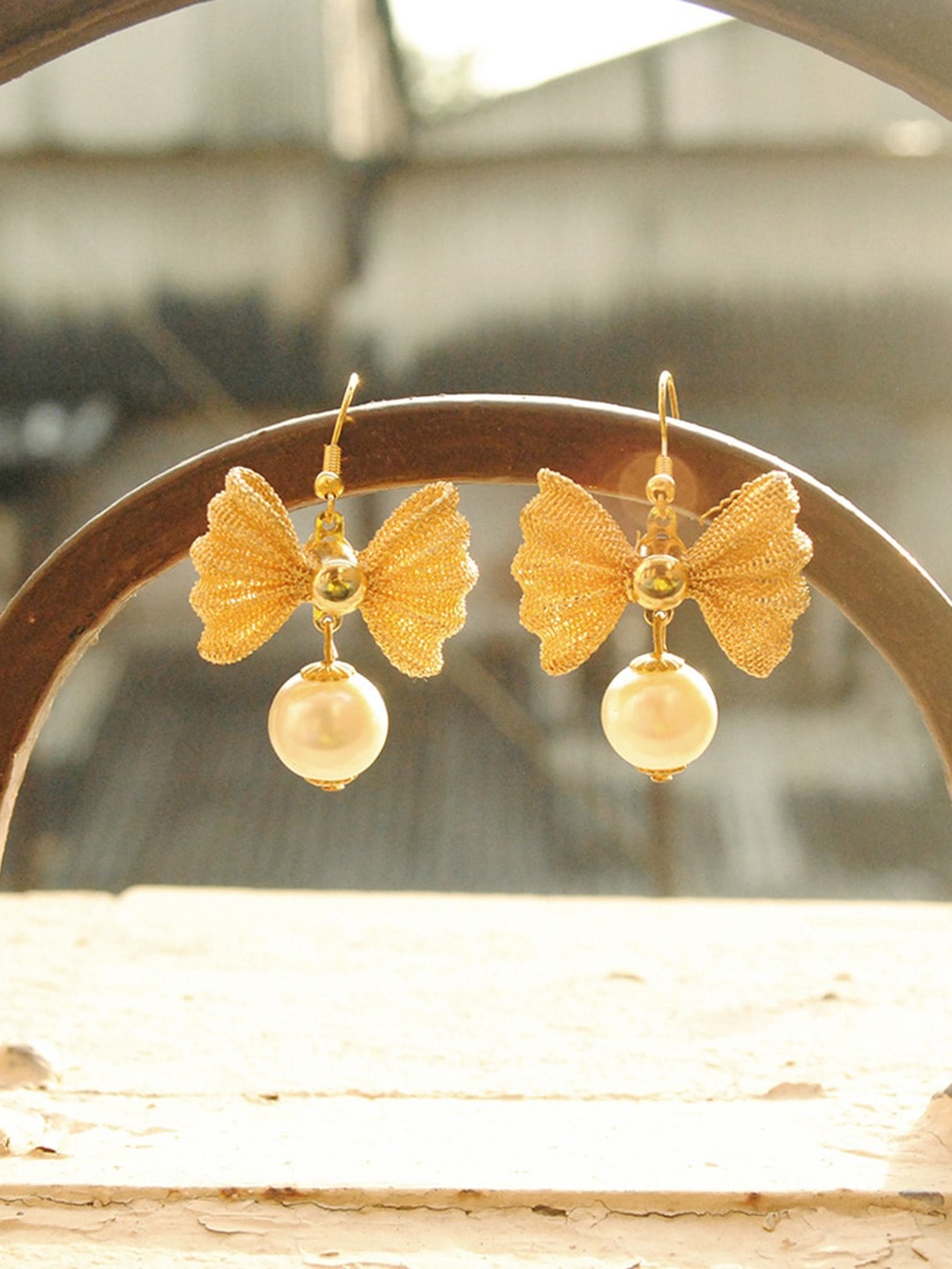 

BeAbhika Drop Earrings, Gold