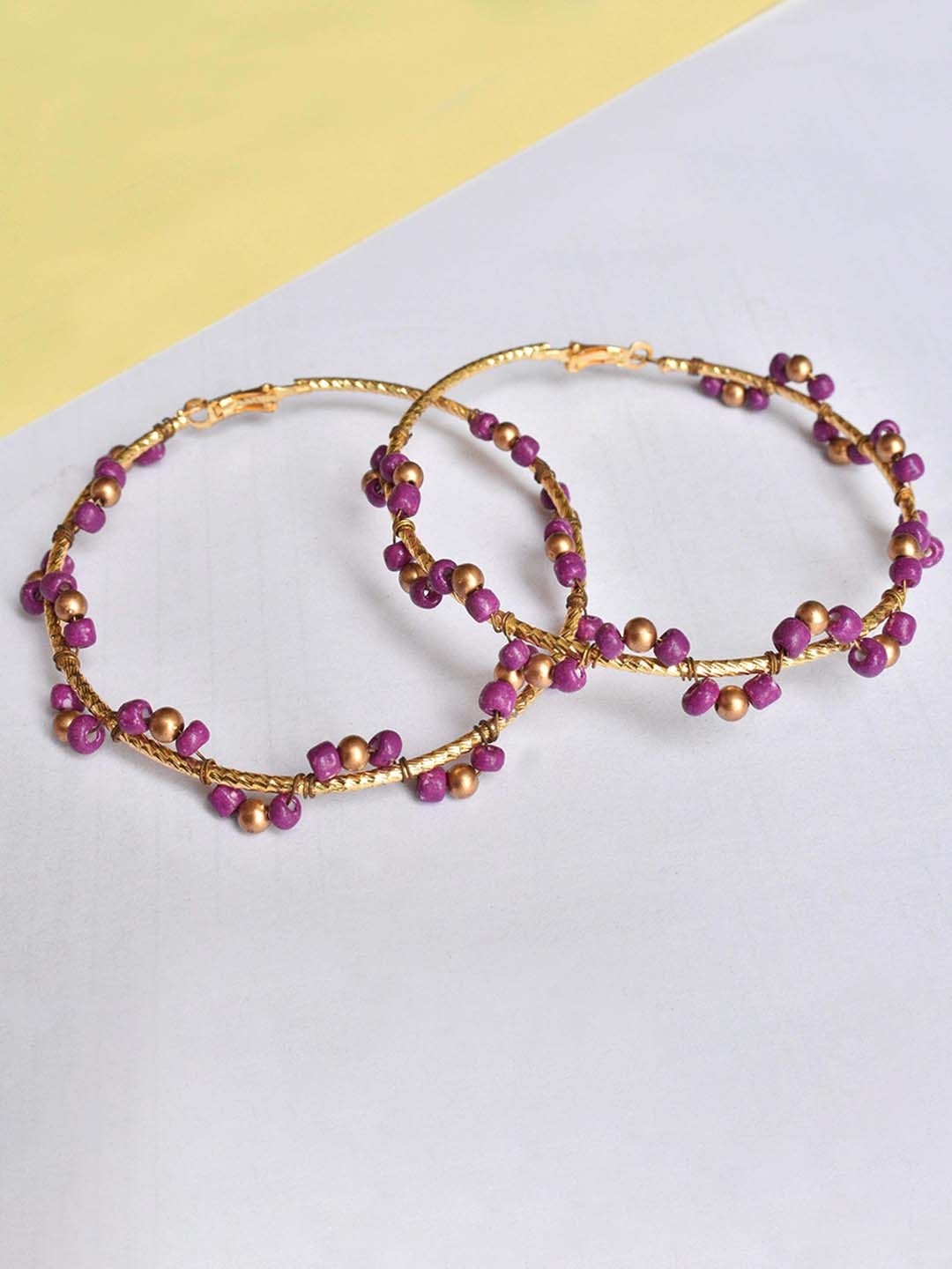 

BeAbhika Contemporary Hoop Earrings, Gold