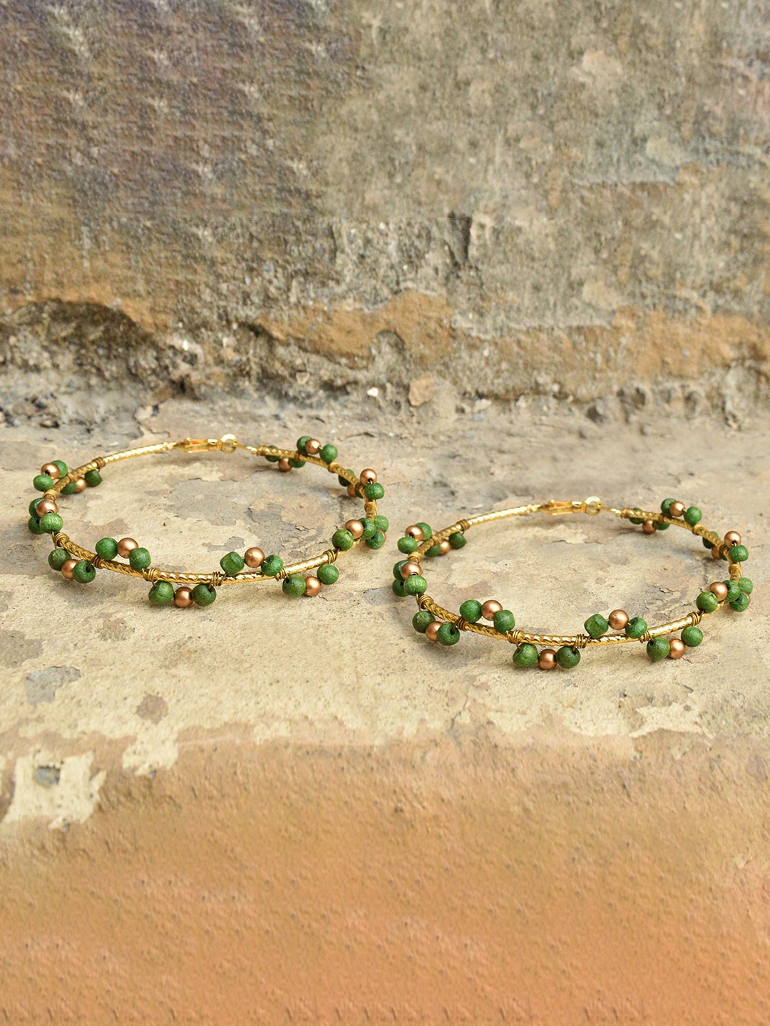 

BeAbhika Contemporary Hoop Earrings, Gold