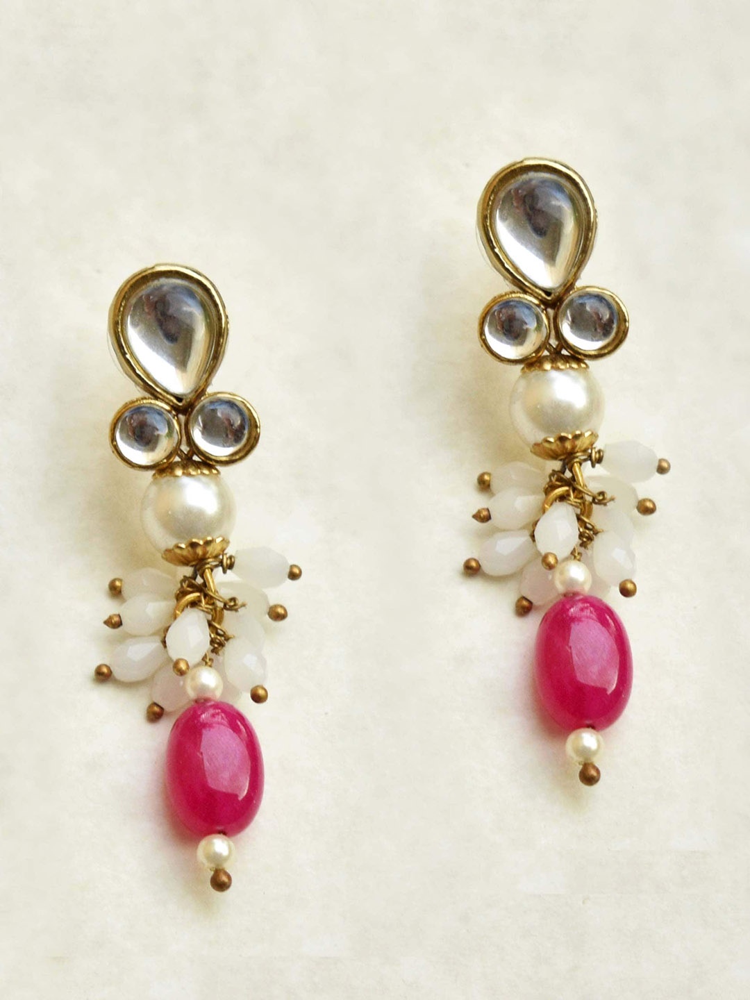 

BeAbhika Kundan Drop Earrings, Gold