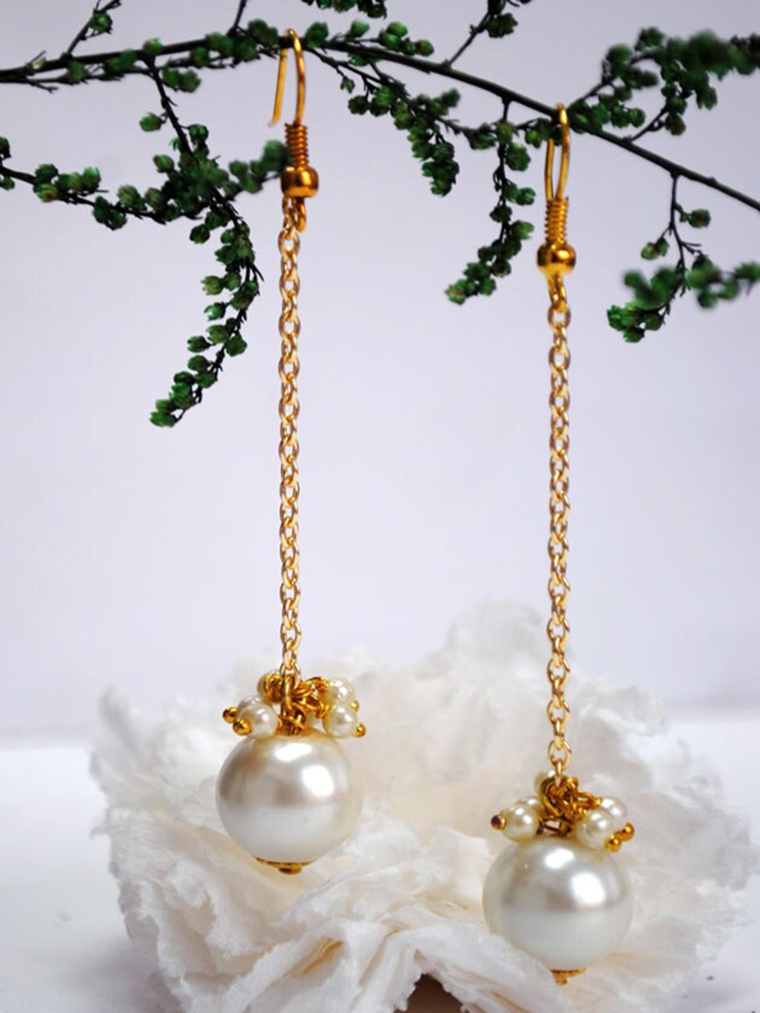 

BeAbhika Beaded Drop Earrings, Gold