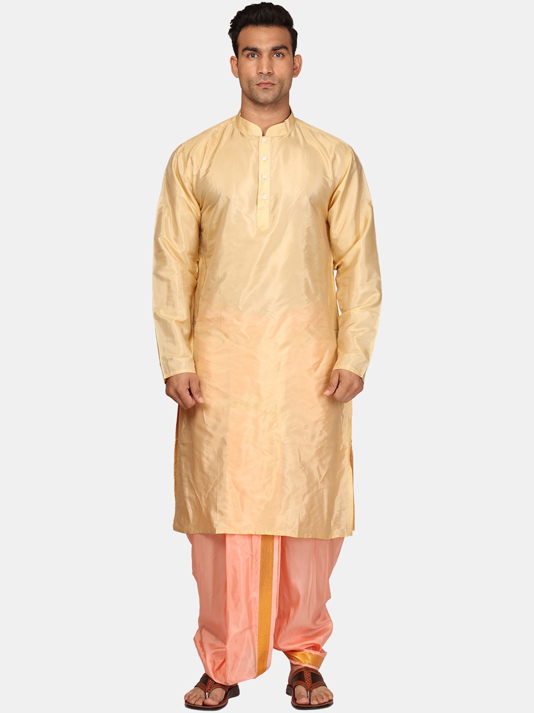 

Sethukrishna Regular Kurta With Dhoti Pants, Beige