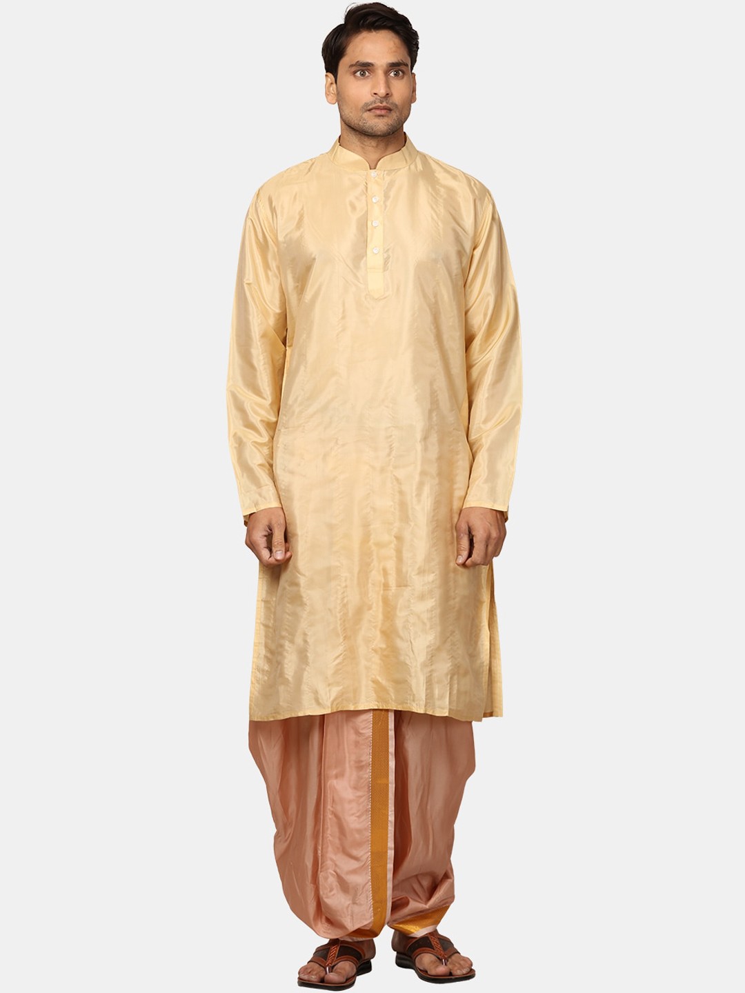 

Sethukrishna Regular Kurta With Dhoti Pants, Beige