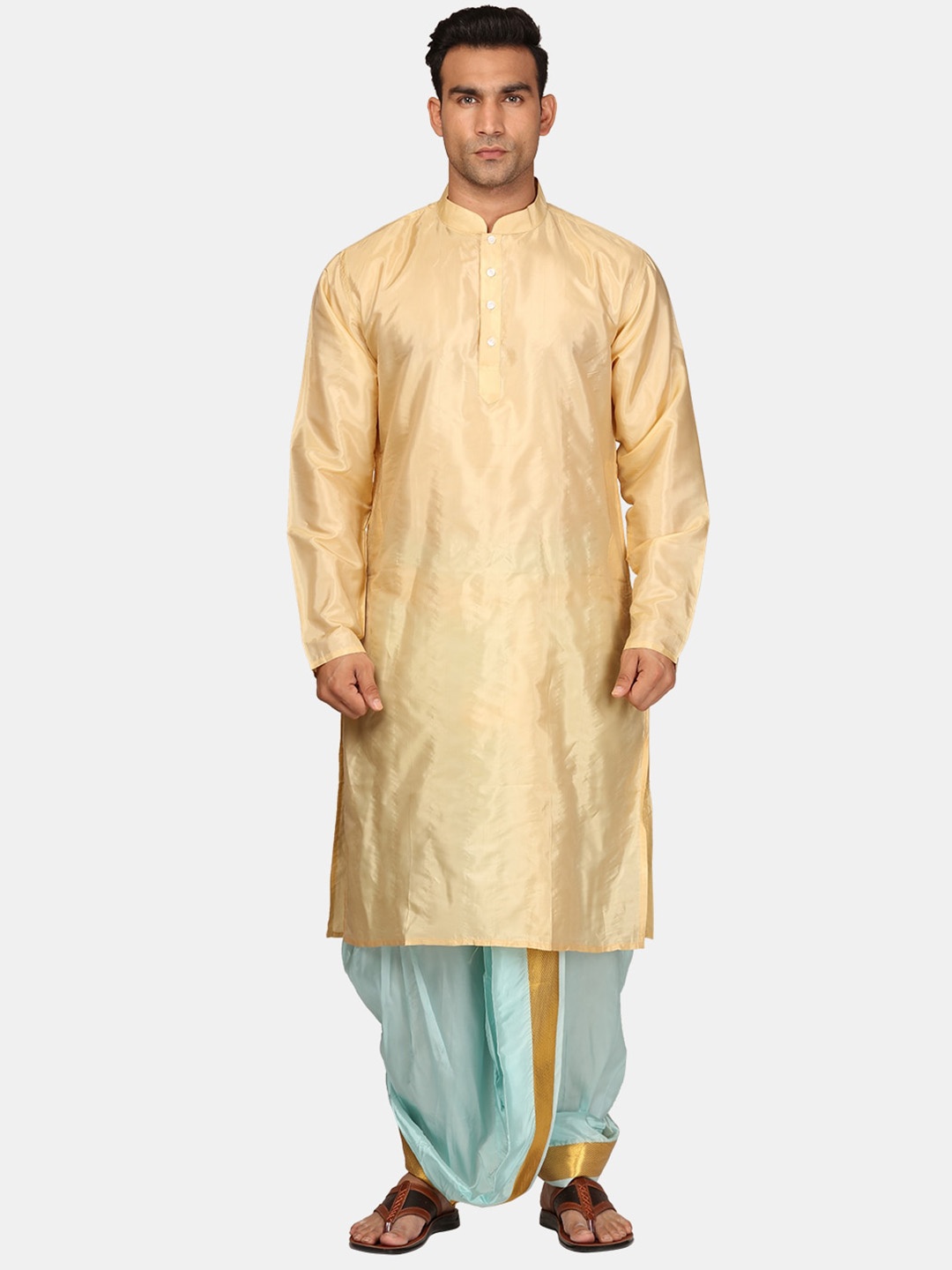 

Sethukrishna Regular Kurta With Dhoti Pants, Beige