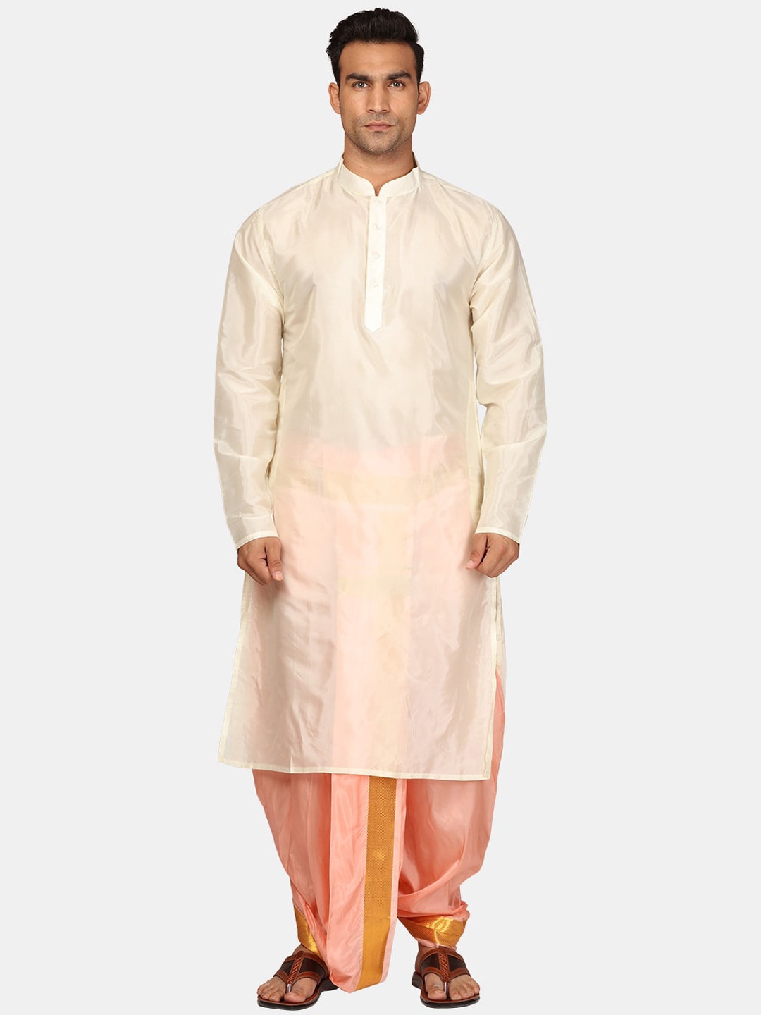 

Sethukrishna Regular Kurta With Dhoti Pants, Cream