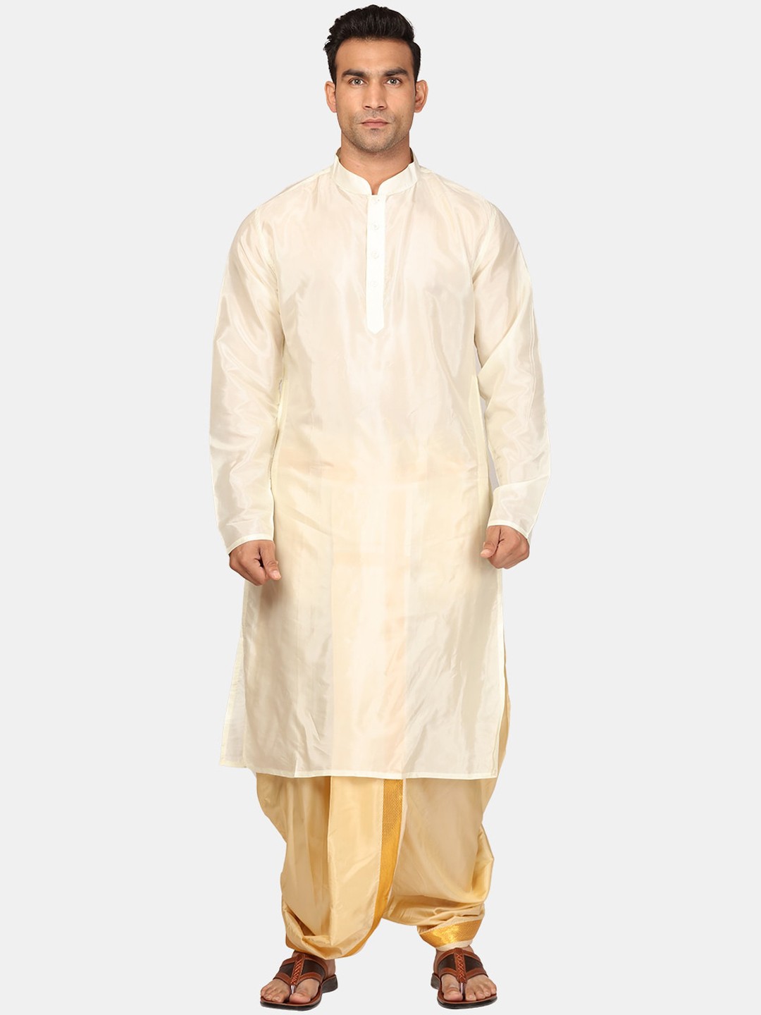 

Sethukrishna Regular Kurta With Dhoti Pants, Cream