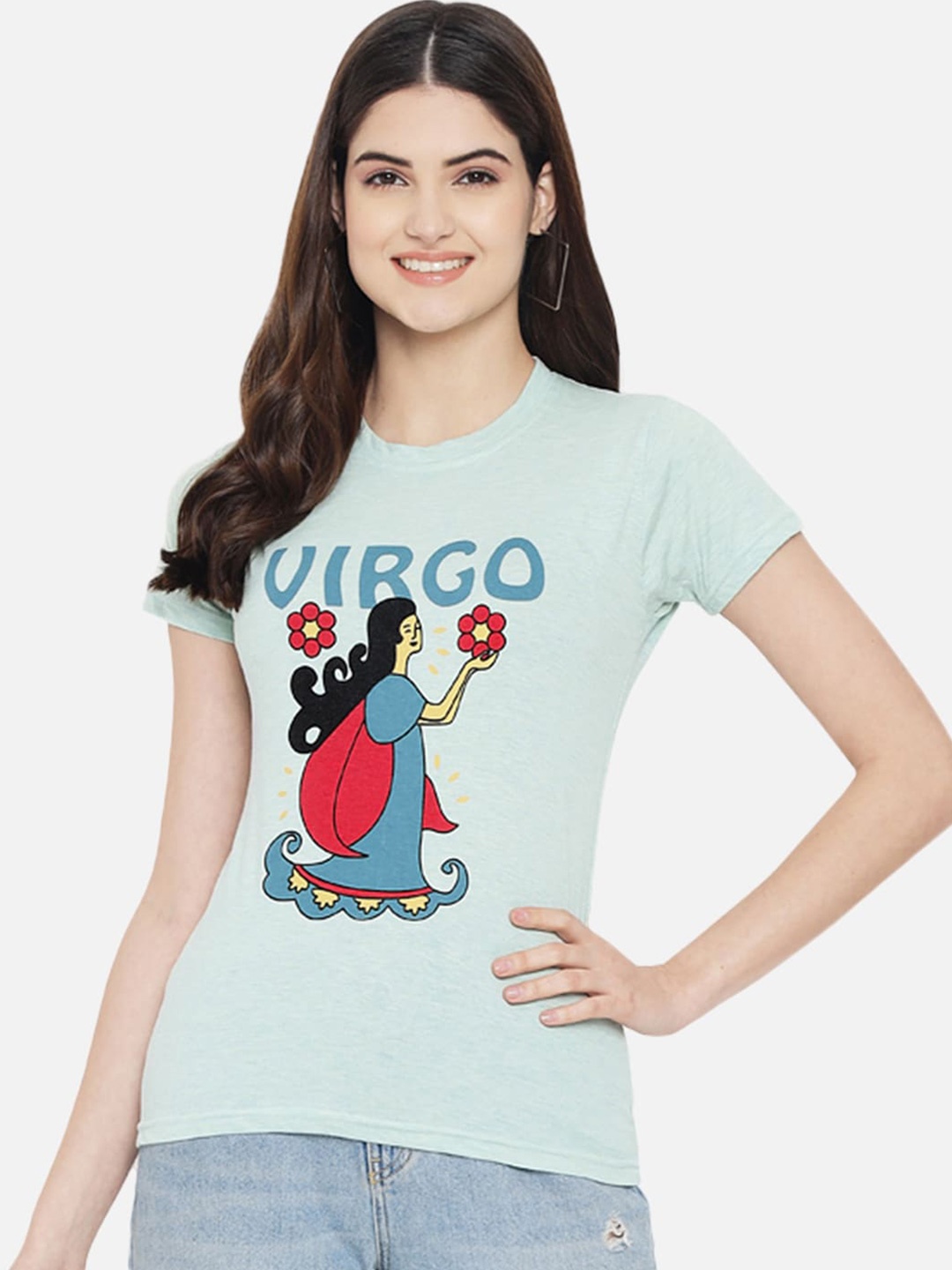 

BAESD Graphic Printed Cotton Casual T-shirt, Blue